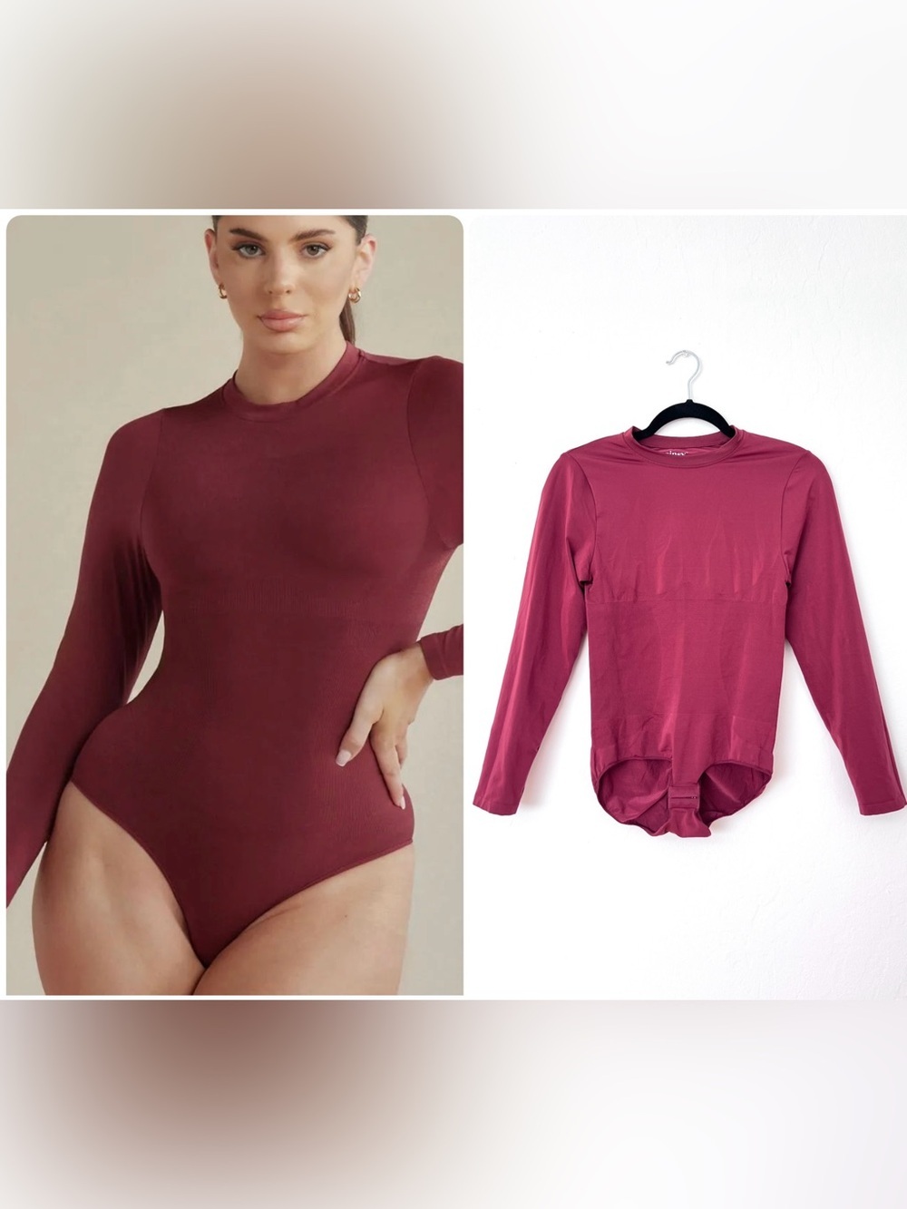 Pinsy Long Sleeve Crew Neck Butter Sculpt Seamless Shapewear Bodysuit